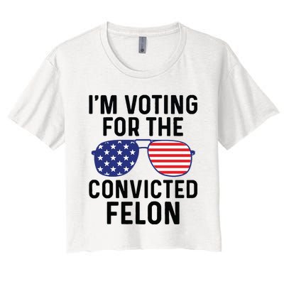 IM Voting For The Convicted Felon Women's Crop Top Tee