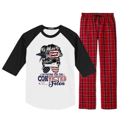 IM Voting For The Convicted Felon Raglan Sleeve Pajama Set