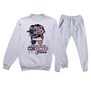 IM Voting For The Convicted Felon Premium Crewneck Sweatsuit Set