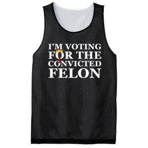 Im Voting For The Convicted Felon 2024 Funny Trump 2024 Convicted Felon Mesh Reversible Basketball Jersey Tank