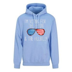 IM Voting For The Felon & The Hillbilly 2024 Pro Trump Meme Unisex Surf Hoodie