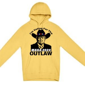 IM Voting For The Outlaw 2024 Funny Trump Premium Pullover Hoodie