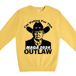 IM Voting For The Outlaw 2024 Funny Trump Premium Crewneck Sweatshirt