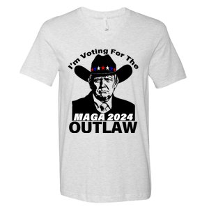 IM Voting For The Outlaw 2024 Funny Trump V-Neck T-Shirt