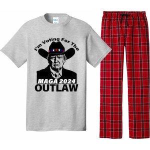 IM Voting For The Outlaw 2024 Funny Trump Pajama Set