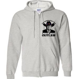 IM Voting For The Outlaw 2024 Funny Trump Full Zip Hoodie