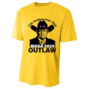 IM Voting For The Outlaw 2024 Funny Trump Performance Sprint T-Shirt