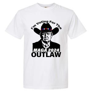 IM Voting For The Outlaw 2024 Funny Trump Garment-Dyed Heavyweight T-Shirt