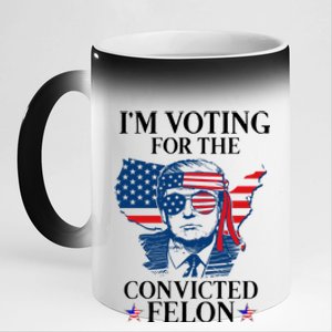 Im Voting For The Convicted Felon Funny Pro Trump 2024 11oz Black Color Changing Mug