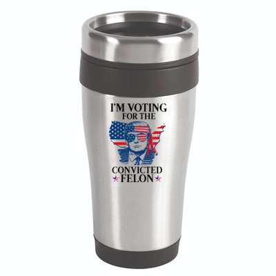 Im Voting For The Convicted Felon Funny Pro Trump 2024 16oz Travel Tumbler