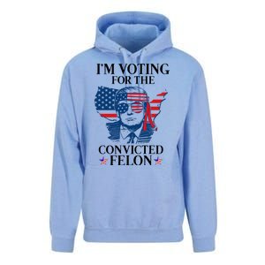 Im Voting For The Convicted Felon Funny Pro Trump 2024 Unisex Surf Hoodie