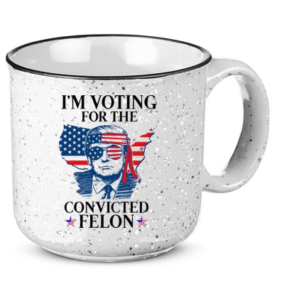 Im Voting For The Convicted Felon Funny Pro Trump 2024 15oz Campfire Ceramic Mug