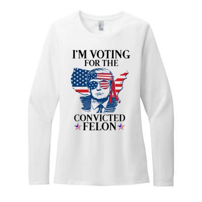 Im Voting For The Convicted Felon Funny Pro Trump 2024 Womens CVC Long Sleeve Shirt