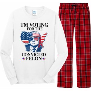 Im Voting For The Convicted Felon Funny Pro Trump 2024 Long Sleeve Pajama Set