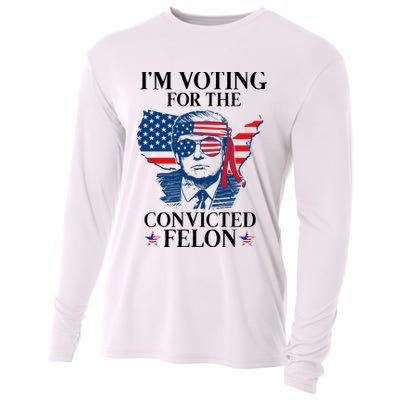 Im Voting For The Convicted Felon Funny Pro Trump 2024 Cooling Performance Long Sleeve Crew
