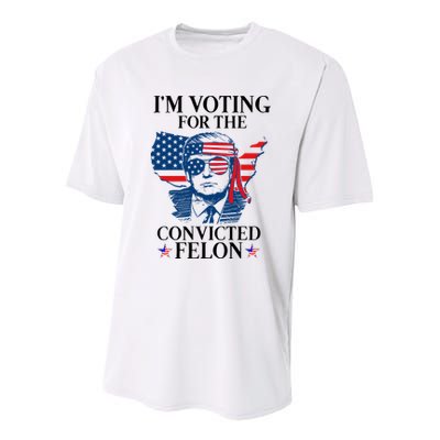 Im Voting For The Convicted Felon Funny Pro Trump 2024 Youth Performance Sprint T-Shirt
