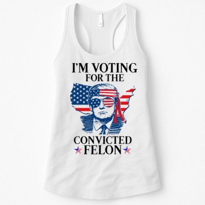 Im Voting For The Convicted Felon Funny Pro Trump 2024 Womens Tank Top
