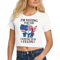 Im Voting For The Convicted Felon Funny Pro Trump 2024 Crop Top