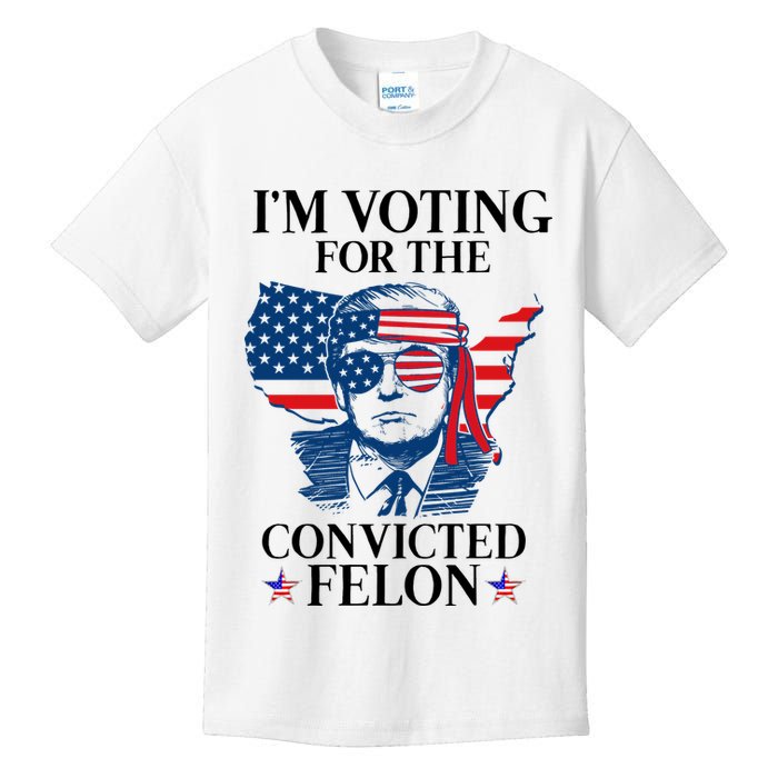 Im Voting For The Convicted Felon Funny Pro Trump 2024 Kids T-Shirt