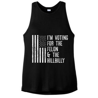 IM Voting For The Felon & The Hillbilly 2024 Pro Trump Meme Ladies PosiCharge Tri-Blend Wicking Tank