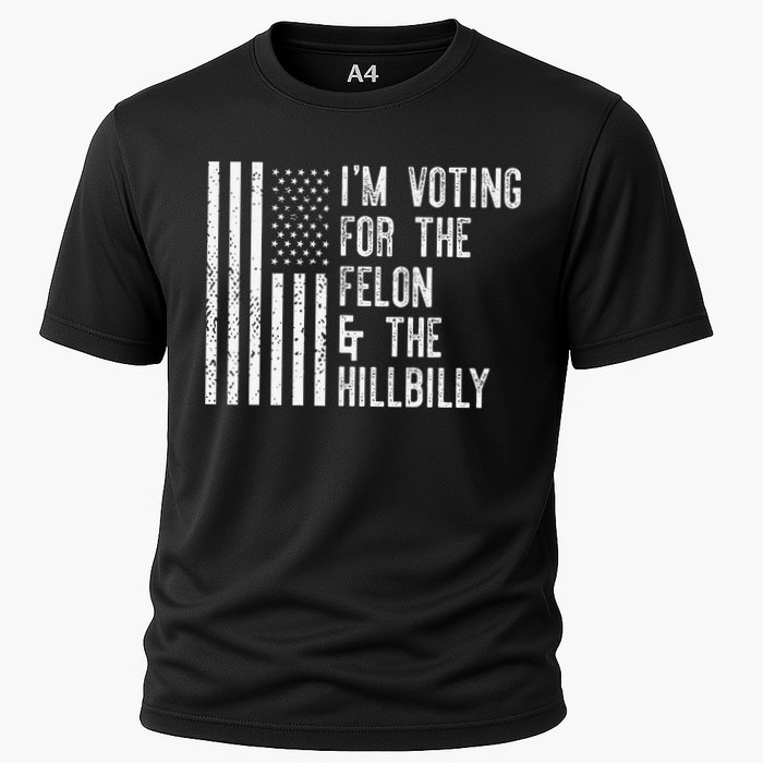 IM Voting For The Felon & The Hillbilly 2024 Pro Trump Meme Cooling Performance Crew T-Shirt
