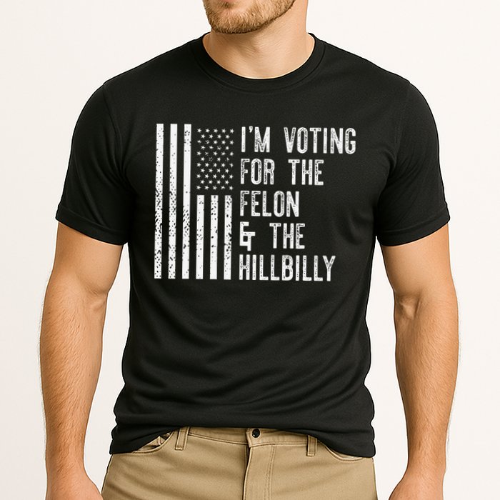 IM Voting For The Felon & The Hillbilly 2024 Pro Trump Meme Cooling Performance Crew T-Shirt