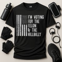 IM Voting For The Felon & The Hillbilly 2024 Pro Trump Meme Cooling Performance Crew T-Shirt