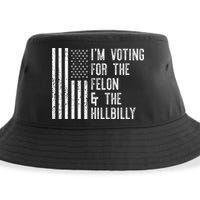 IM Voting For The Felon & The Hillbilly 2024 Pro Trump Meme Sustainable Bucket Hat