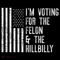 IM Voting For The Felon & The Hillbilly 2024 Pro Trump Meme Flatbill Hat