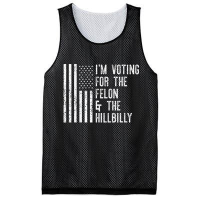 IM Voting For The Felon & The Hillbilly 2024 Pro Trump Meme Mesh Reversible Basketball Jersey Tank