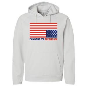 IM Voting For The Outlaw 2024 Funny Trump Performance Fleece Hoodie