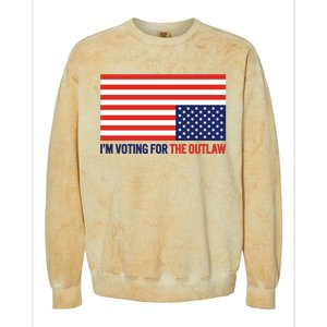 IM Voting For The Outlaw 2024 Funny Trump Colorblast Crewneck Sweatshirt