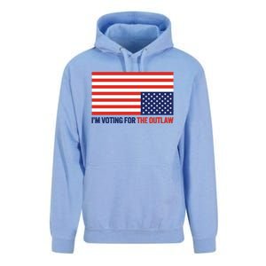 IM Voting For The Outlaw 2024 Funny Trump Unisex Surf Hoodie