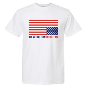 IM Voting For The Outlaw 2024 Funny Trump Garment-Dyed Heavyweight T-Shirt