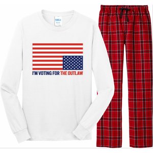 IM Voting For The Outlaw 2024 Funny Trump Long Sleeve Pajama Set