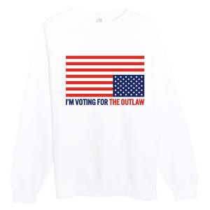 IM Voting For The Outlaw 2024 Funny Trump Premium Crewneck Sweatshirt