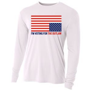 IM Voting For The Outlaw 2024 Funny Trump Cooling Performance Long Sleeve Crew