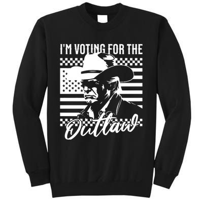 IM Voting For The Outlaw President Trump Western Trump Cowboy Sweatshirt