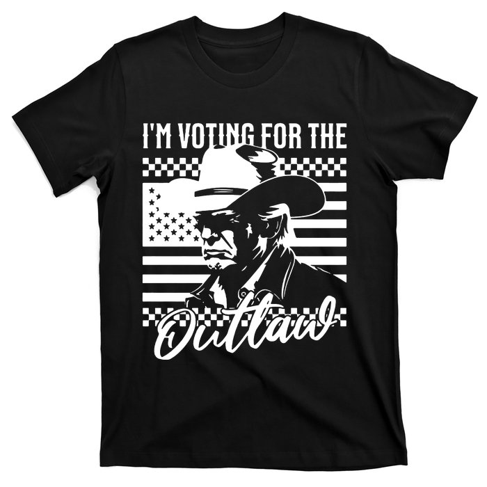 IM Voting For The Outlaw President Trump Western Trump Cowboy T-Shirt