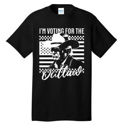 IM Voting For The Outlaw President Trump Western Trump Cowboy Tall T-Shirt