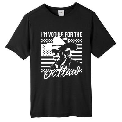 IM Voting For The Outlaw President Trump Western Trump Cowboy Tall Fusion ChromaSoft Performance T-Shirt