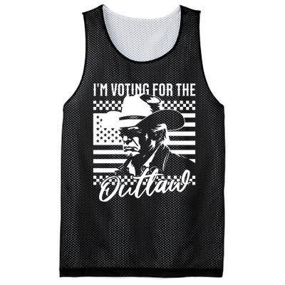 IM Voting For The Outlaw President Trump Western Trump Cowboy Mesh Reversible Basketball Jersey Tank