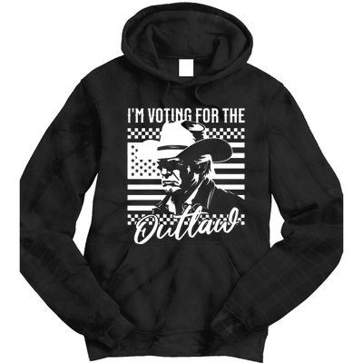 IM Voting For The Outlaw President Trump Western Trump Cowboy Tie Dye Hoodie