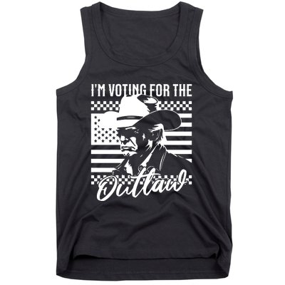 IM Voting For The Outlaw President Trump Western Trump Cowboy Tank Top