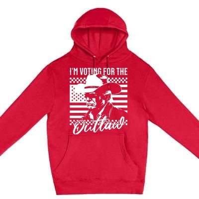 IM Voting For The Outlaw President Trump Western Trump Cowboy Premium Pullover Hoodie