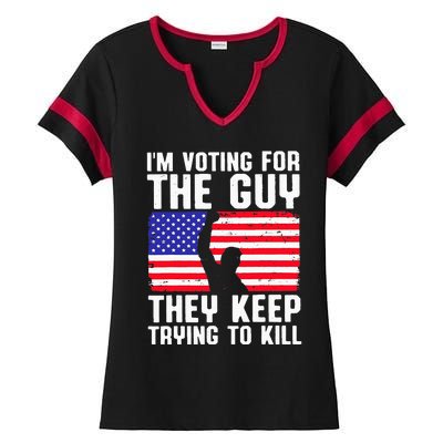 IM Voting For The Guy They Keep Trying To Kill Ladies Halftime Notch Neck Tee