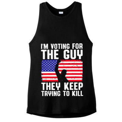 IM Voting For The Guy They Keep Trying To Kill Ladies PosiCharge Tri-Blend Wicking Tank