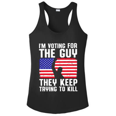 IM Voting For The Guy They Keep Trying To Kill Ladies PosiCharge Competitor Racerback Tank