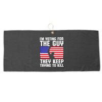 IM Voting For The Guy They Keep Trying To Kill Large Microfiber Waffle Golf Towel