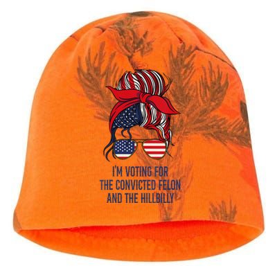 IM Voting For The Felon & The Hillbilly 2024 Pro Trump Meme Kati - Camo Knit Beanie